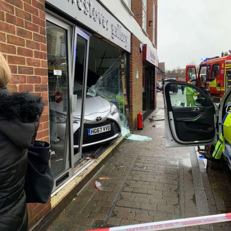 Car crashes into shop window in main shopping street in Ringwood