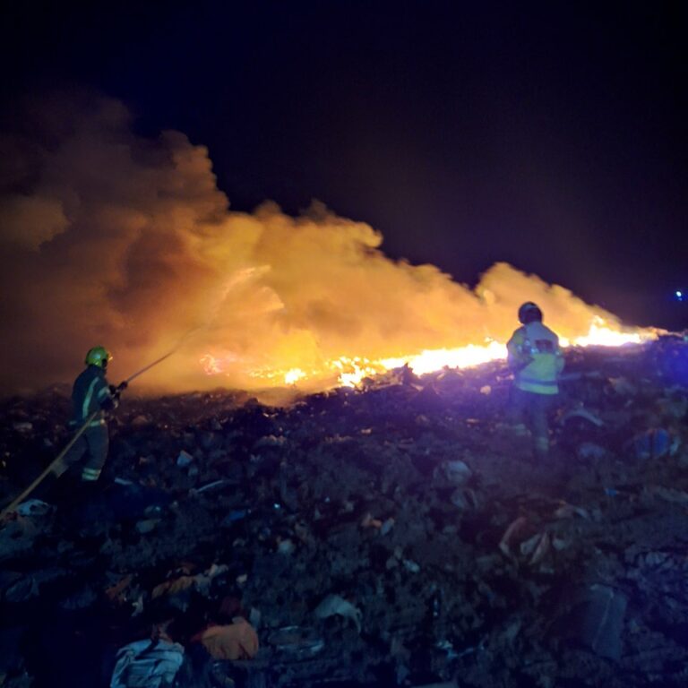 Firefighters attend large blaze at Somerley recycling centre