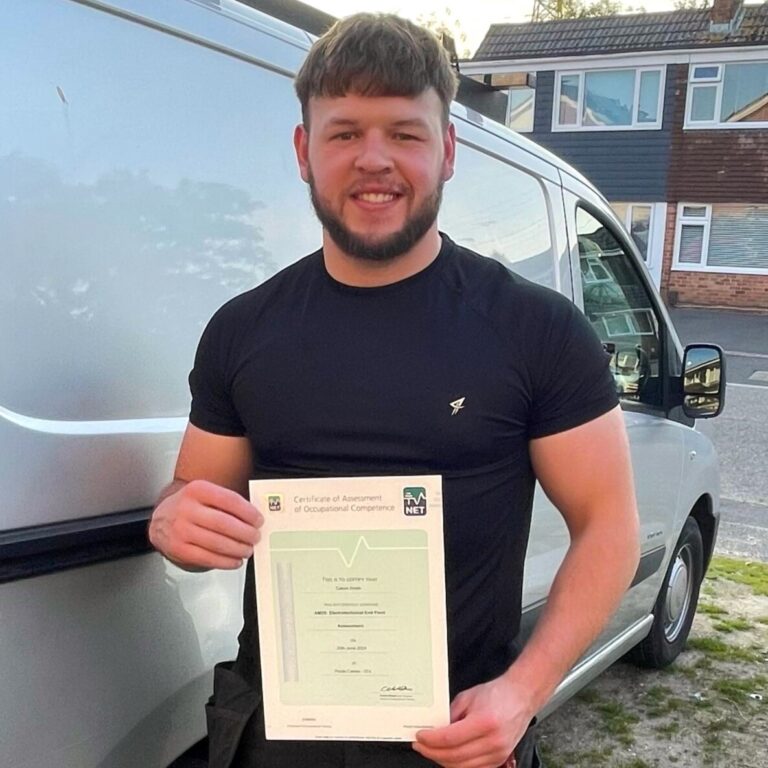 Calum completes his apprenticeship at college in record time and with a distinction