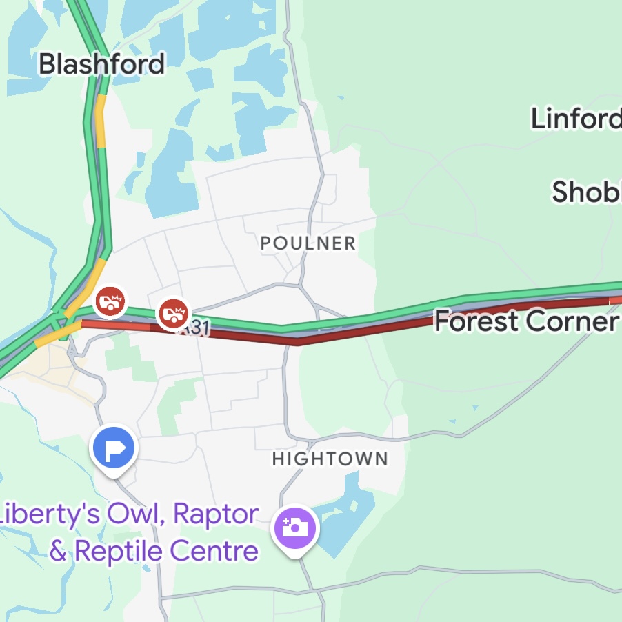 A31 in Ringwood partially blocked due to an incident