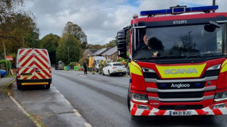 Wimborne Road West in Ferndown closed after emergency services called to gas leak