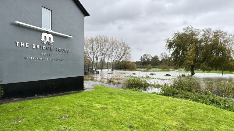 Flooding from Storm Bert causes issues for recycling centre and caravan park