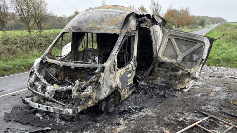 Van explodes after onboard fireworks catch fire between Wimborne and Blandford