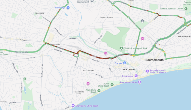 Bournemouth traffic update: A338 Wessex Way blocked both ways due to a collision