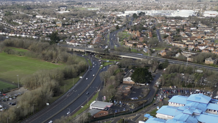 A338 partially blocked northbound due to an incident