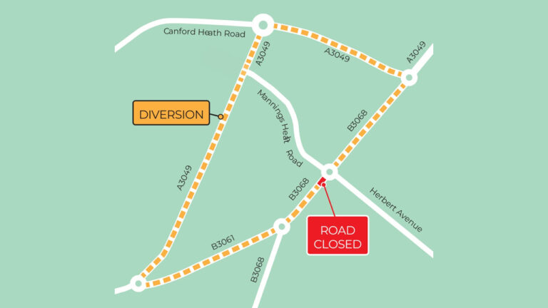 Full carriageway closure to fix collapsed sewer on Ringwood Road in Poole