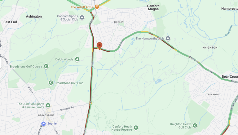 Wimborne traffic update: Gravel Hill A349 congested both ways due to an incident