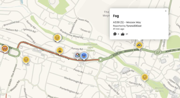 Fog and broken down vehicle attracts emergency response on Wessex Way