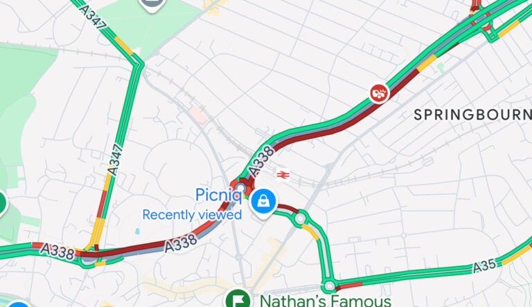Wessex Way closed due to an incident in Bournemouth at St Pauls Roundabout