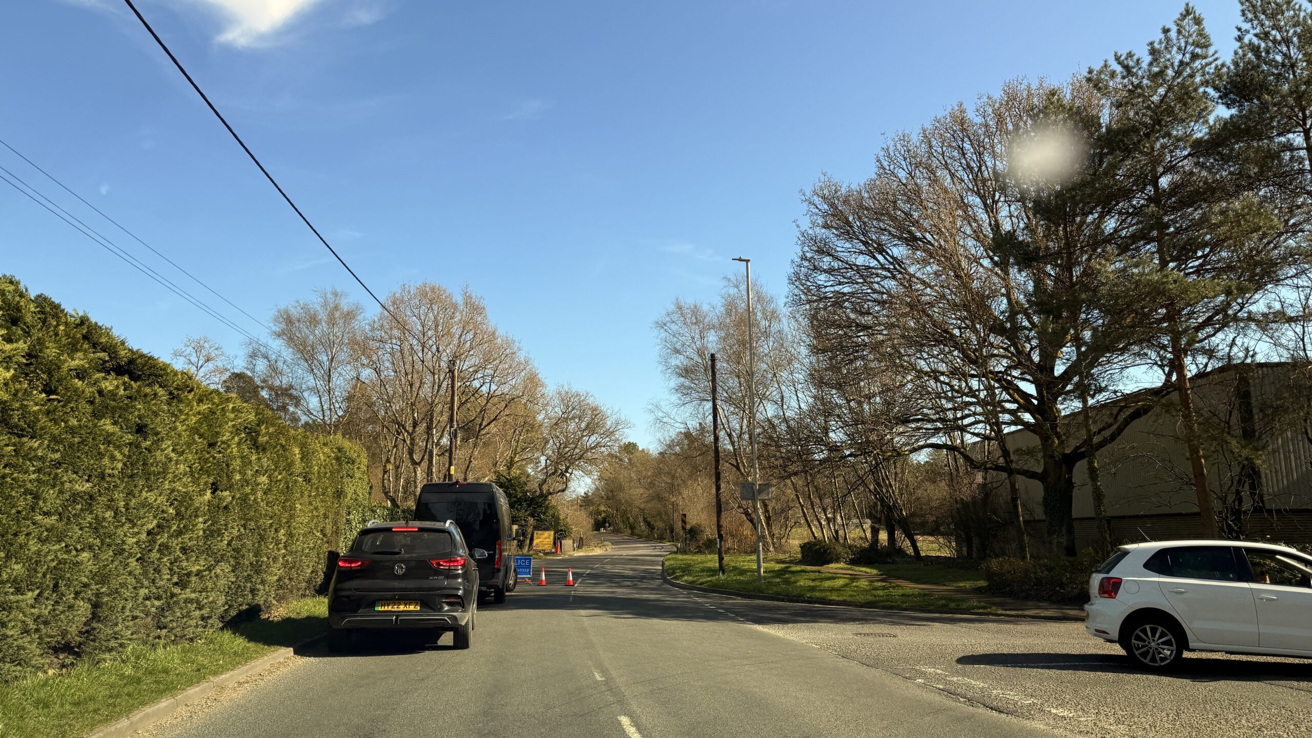 Verwood Road closed both ways due to a fire in Ringwood