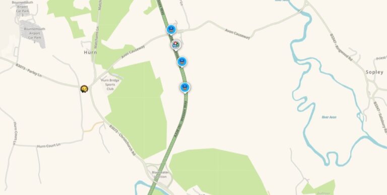 A338 partially blocked southbound due to a broken down vehicle before Blackwater