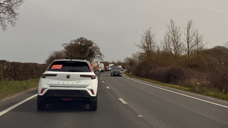A31 congested eastbound and Spur Road slow moving northbound