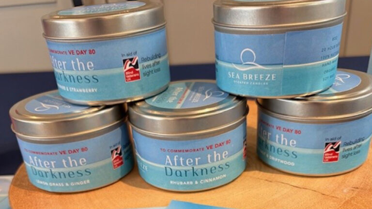 Blind veteran creates scented candles to support charity on 80th VE Day anniversary