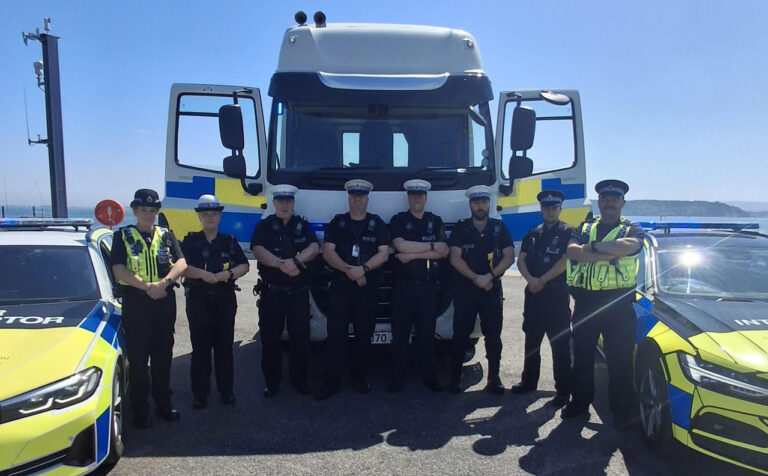 Road policing officers use HGV to target unsafe activity by motorists