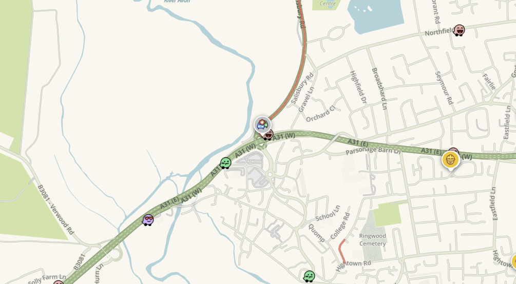 Salisbury Road congested southbound due to an incident