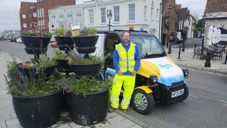 Poole town centre enhanced with mural, eco-machine and lamppost repairs