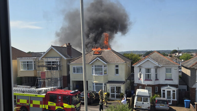 Fire on Longfleet Road closes route and causes major delays