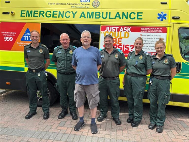 Retired Wimborne teacher reunited with crew who saved his life