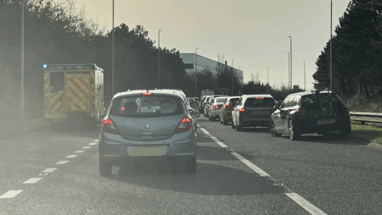 Dorset Way partially blocked southbound due to an incident