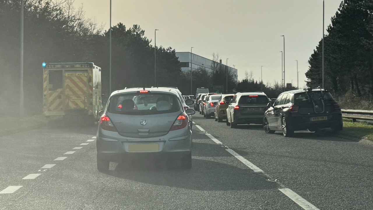 Dorset Way partially blocked southbound due to an incident