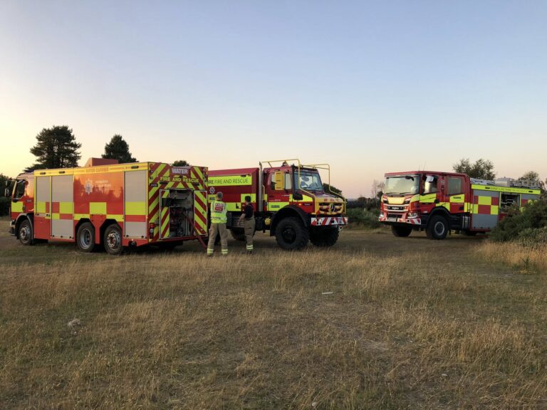 Fire crews tackle deliberate blaze on Bournemouth heathland