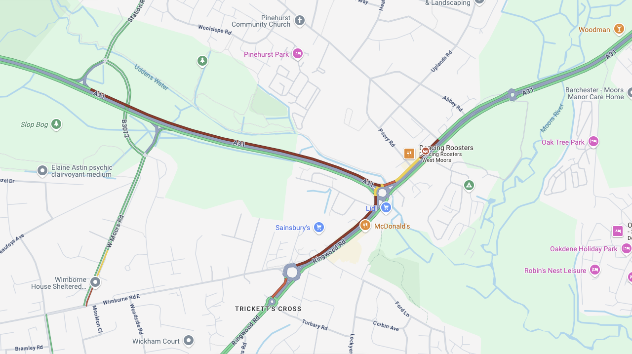 A31 partially blocked eastbound due to an incident