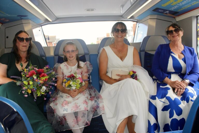 Poole bride surprises wedding guests with bus journey