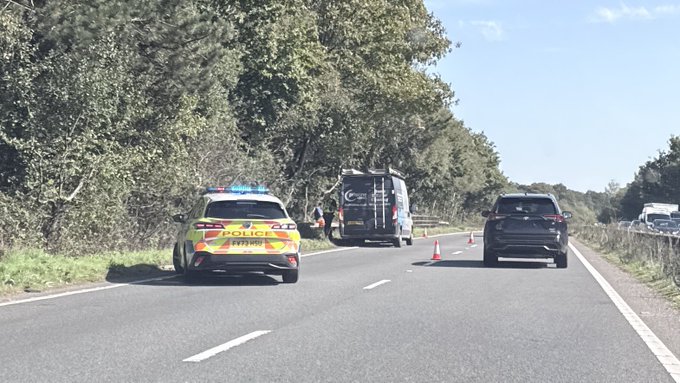 Live: A31 is down to one lane eastbound in Ferndown