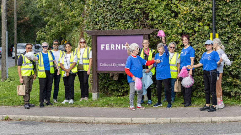 Care home residents do Ferndown memory walk