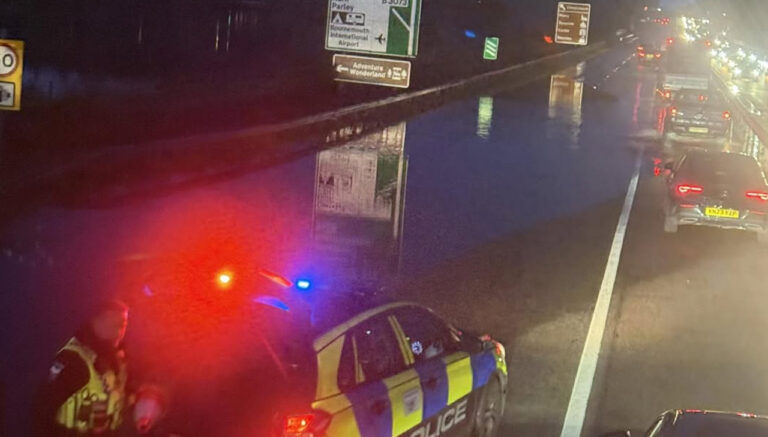 Floodwater brings Bournemouth to a standstill