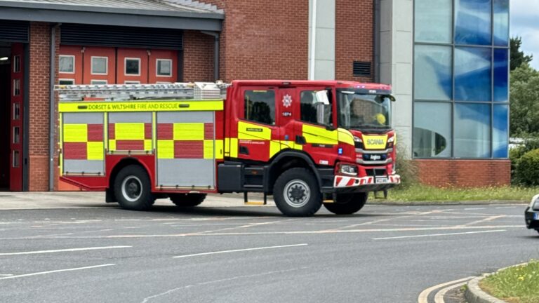 Crews tackle beach hut fire