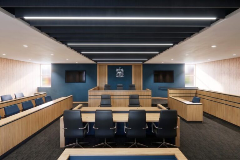 Replica courtroom being developed