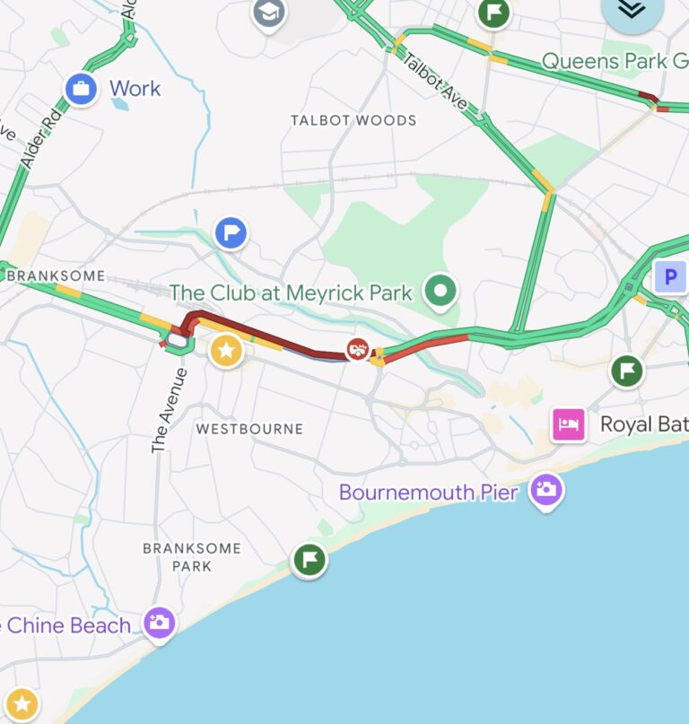 Wessex Way westbound blocked due to a collision