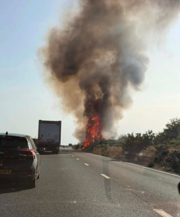 A31 closed both ways after vehicle fire